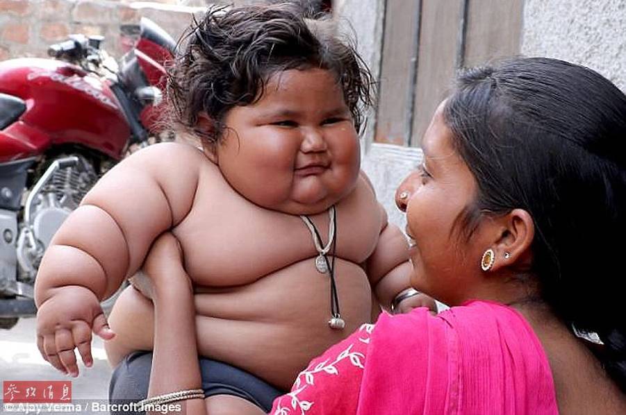 印度8个月婴儿体重34斤 演绎真人版“米其林小胖人”